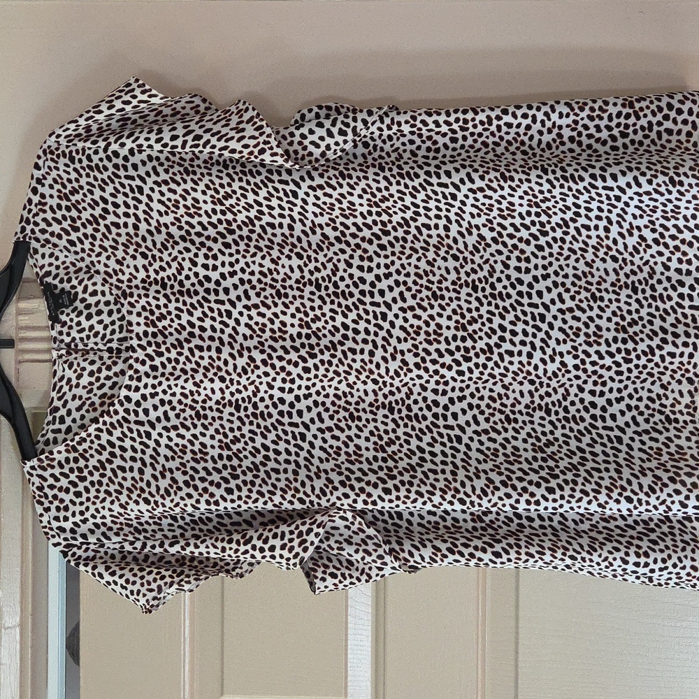 Ann Taylor Animal Print Top - Black and Brown